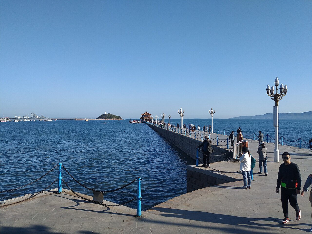 Zhanqiao pier reaching into the sea at Qingdao